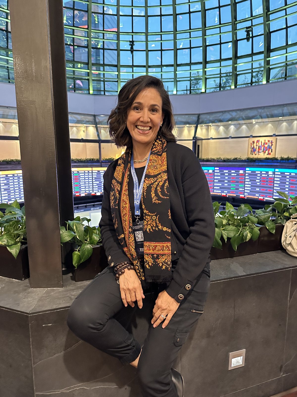 Bárbara Castro en la Bolsa Mexicana de Valores